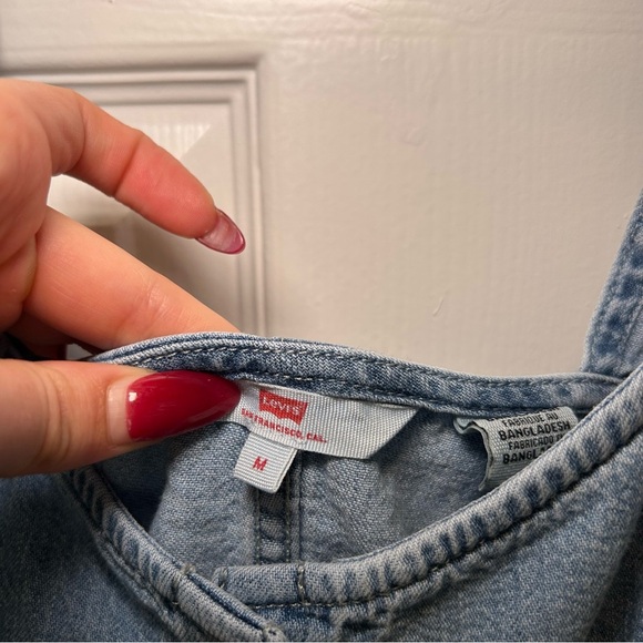 Levi’s Joni Cotton Tiered Chambray Denim Mini Dress - Picture 7 of 9